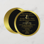 Invitation Mariage à huile or élégant moderne (Devant / Derrière)