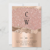 Invitation Mariage à huile Rose glamour Parties scintillant o (Dos)