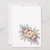 Invitation mariage à la bordure de fleurs de paon (Dos)
