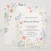 Invitation Mariage à la Branche d'Olivier Vert Sage (Devant / Derrière)