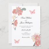 Invitation Mariage à la branche florale (Dos)