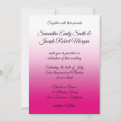 Invitation Mariage à la calligraphie ombrée rose vif et blanc (Devant)