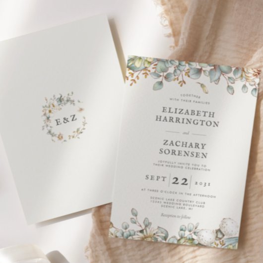 Invitation Mariage à la Campagne avec Verdure