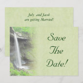 Invitation Mariage à la Cascade Enregistrer la Date (Devant / Derrière)