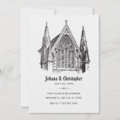 Invitation mariage à la cathédrale gothique  (Devant)