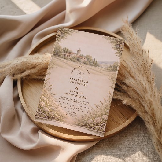Invitation Mariage à la chapelle de la campagne rustique