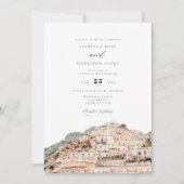 Invitation Mariage à la Côte d'Amalfi en aquarelle Italie (Devant)