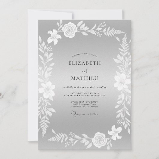 Invitation Mariage à la Couronne d'Argent (Devant)