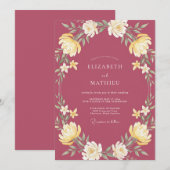 Invitation Mariage à la Couronne de Framboise (Devant / Derrière)
