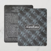 Invitation Mariage à la craie sur un pot Mason bleu rustique (Devant / Derrière)