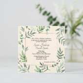 Invitation Mariage à la crème de la faune et de la flore élég (Debout devant)