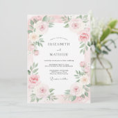 Invitation Mariage à la Crème de Pétale Rose (Debout devant)