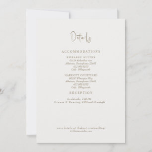 Invitation Mariage à la crème simple Détails II Boîtier