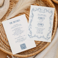 Mariage à la Crête de Monogramme en Acier Bleu de