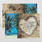 Invitation Mariage à la Destination sur une Plage Tropicale R (Devant / Derrière)