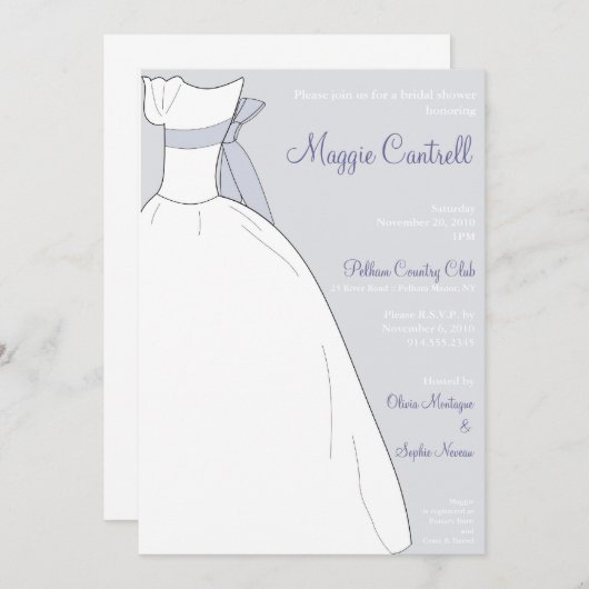 Invitation Mariage à la douche nuptiale (Devant / Derrière)