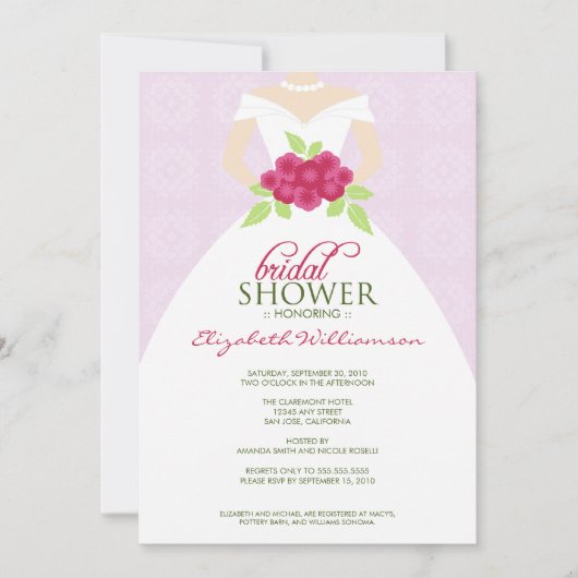 Invitation Mariage à la douche nuptiale (lavande) (Devant)