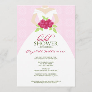 Invitation Mariage à la douche nuptiale (rose)