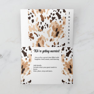 Invitation Mariage à la ferme Imprimé cuir de vache 3