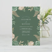 Invitation Mariage à la Fern Evergreen Cream (Debout devant)