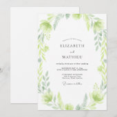 Invitation Mariage à la Feuille Chartreuse (Devant / Derrière)