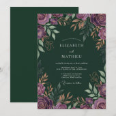 Invitation Mariage à la feuille de forêt d'améthyste (Devant / Derrière)