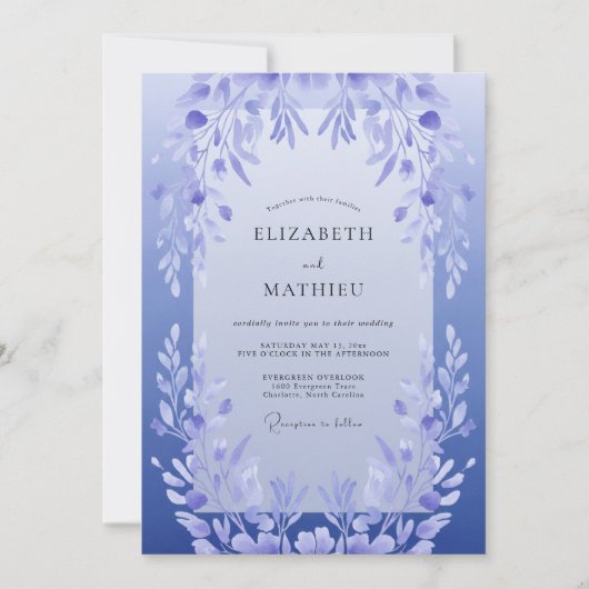 Invitation Mariage à la feuille de lilas (Devant)