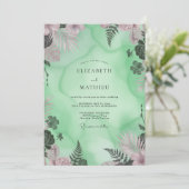 Invitation Mariage à la feuille de palmier menthe (Debout devant)