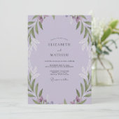 Invitation Mariage à la feuille de pourpre pâle (Debout devant)