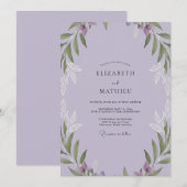 Invitation Mariage à la feuille de pourpre pâle (Devant / Derrière)