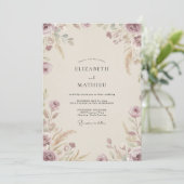 Invitation Mariage à la feuille de prune éteinte (Debout devant)