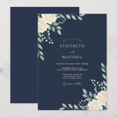 Invitation Mariage à la feuille de renoncule de minuit (Devant / Derrière)