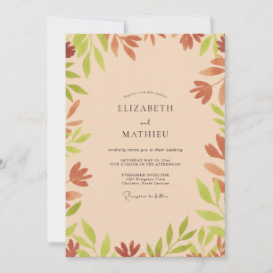 Invitation Mariage à la feuille d'olive en terre cuite