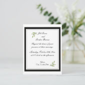 Invitation Mariage à la feuille verte simplement (Debout devant)