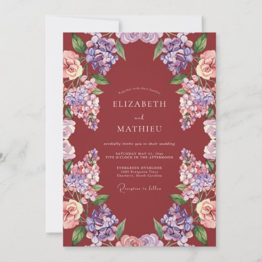 Invitation Mariage à la Fleur d'Arche Bourguignonne (Devant)