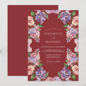 Invitation Mariage à la Fleur d'Arche Bourguignonne (Devant / Derrière)
