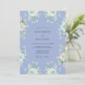 Invitation Mariage à la Fleur de Pervenche Romantique (Debout devant)