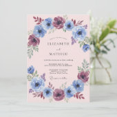Invitation Mariage à la Fleur de Prunier Bleu (Debout devant)
