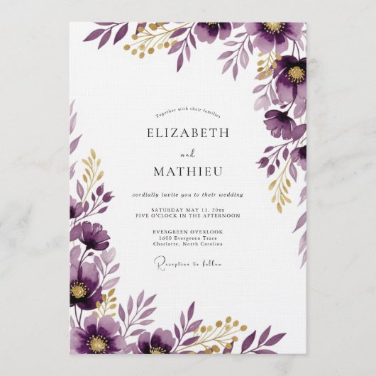 Invitation Mariage à la Fleur de Prunier Éclatante (Devant)