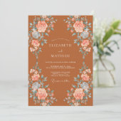 Invitation Mariage à la Fleur de Terracotta (Debout devant)