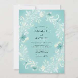 Invitation Mariage à la Fleur de Thé Vert avec Arche
