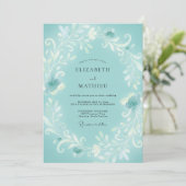 Invitation Mariage à la Fleur de Thé Vert avec Arche (Debout devant)