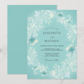 Invitation Mariage à la Fleur de Thé Vert avec Arche (Devant / Derrière)