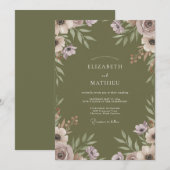 Invitation Mariage à la Fleur d'Olivier (Devant / Derrière)