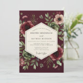 Invitation Mariage à la Fleur Dramatique Claret (Debout devant)