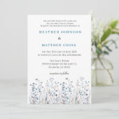 Invitation Mariage à la Fleur Sauvage Bleue (Debout devant)