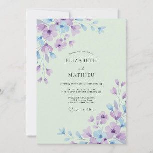Invitation Mariage à la Fleur Sauvage de Menthe Douce et d'Am