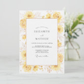Invitation Mariage à la Fleur Sauvage Dorée (Debout devant)