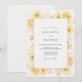 Invitation Mariage à la Fleur Sauvage Dorée (Devant / Derrière)