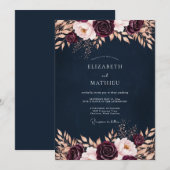Invitation Mariage à la Floraison Bourguignonne (Devant / Derrière)